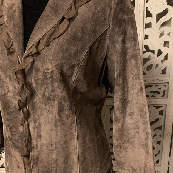 THINK TANK BROWN GENUINE SUEDE LIGHT JACKET - Picture 3 of 12